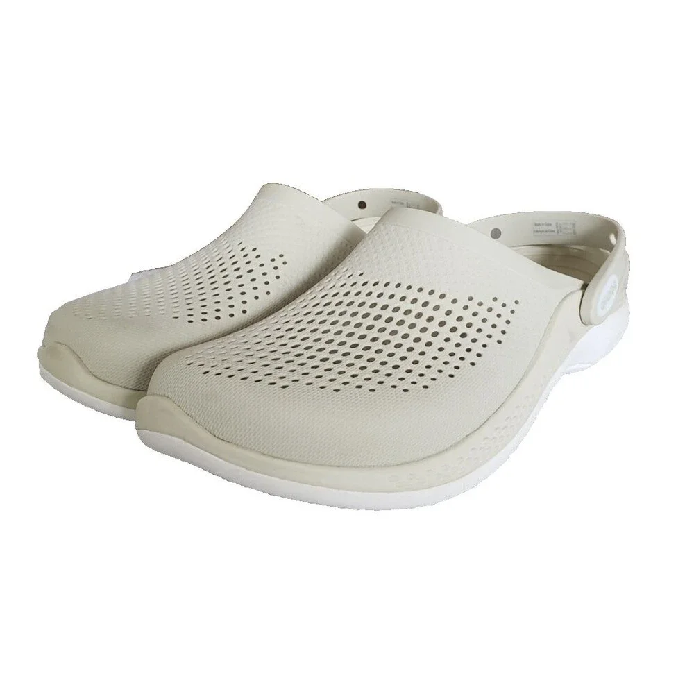 Crocs LiteRide 360 Clogs Men's Sz 9 Women's Sz 11 Beige Slip-on Comfort Sandals